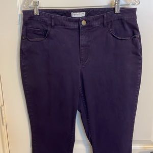 Coldwater Creek Natural Fit Stretch Straight Leg Jean - Purple, Size 12